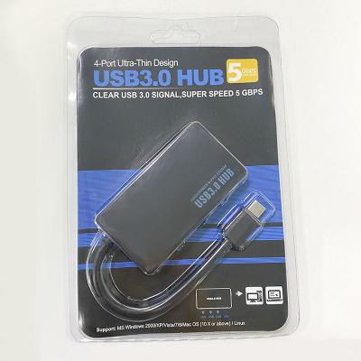 China Mini Slim 4 Ports Usb 3.0a To Type C Hub Data High Speed ​​Hub Adapter 100% Fit Case for sale