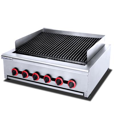 China 2021 Hot Sale Easily Cleaned Commercial Table Top 6 Burner Gas Char Grill for sale