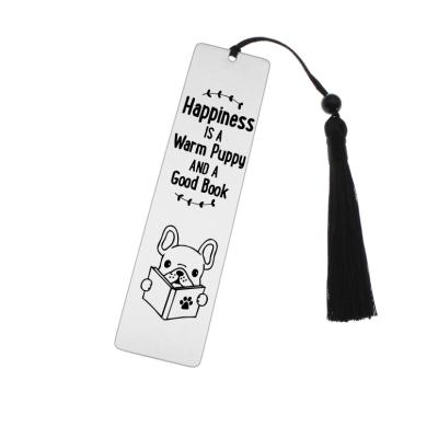 China Europe Happiness Is a Warm Puppy and a Good Book Beaded Bookmark Books Gift for Puppy Lovers Birthday Christmas Book Mark Gifts for sale