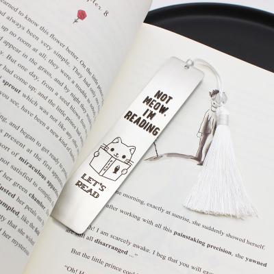 China Europe Promotional Bookmarks Stainless Steel Monogrammed Not Meow I'm Reading Funny free printable inspirational Cat Bookmark for sale