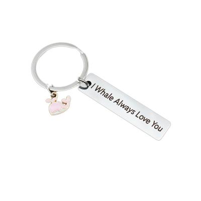 China Souvenir Gifts Promotion Friendship Jewelry Inspirational Jewelry I Whale Always Love You Gift Girl Boy Friendship Keychain besties couple key chain for sale