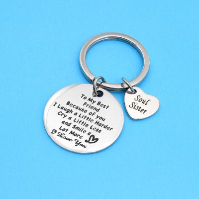 China Sister keychain Best Friend Gifts for Women - Birthday Christmas Gifts for Best Friends To My Best Friend Soul Sister Keychain Friendship Gifts for sale