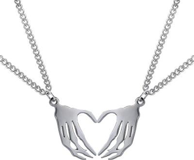 China TRENDY BFF Ghost Hand Necklace for 2 Matching Couple Necklaces Friendship Best Friend Necklaces For Bestie Cheap Couple Gifts for sale