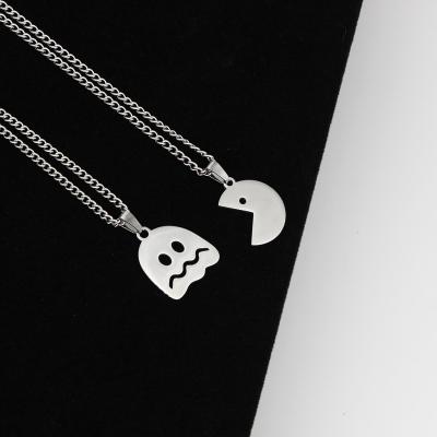 China TRENDY New Arrival Silver Pendant Necklace Jewelry Game Cartoon Stainless Steel Necklace Chain Best Friend Friendship Necklace for sale