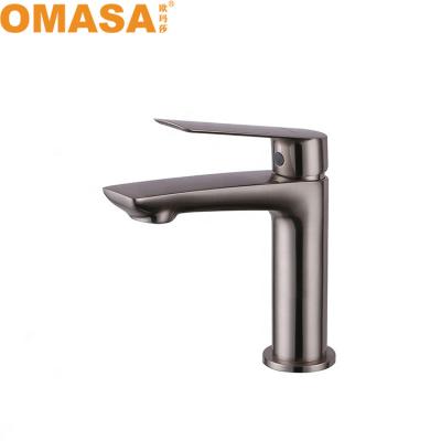 China Factory Wholesale Metered Brushed Nickel Bathroom Wash Hand Basin Mixer Taps Brass Faucets Factory for sale