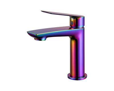 China Factory Price Brass Zinc Alloy Metered Bathroom Basin Mixer Tap Basin Mixer Tap Faucets In Rainbow Color for sale