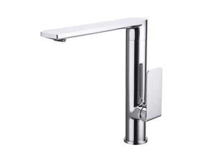 China New Kaiping Modern Design Contemporary Single Handle Deck Mounted Brass Hot Cold Water Kitchen Mixer Tap for sale