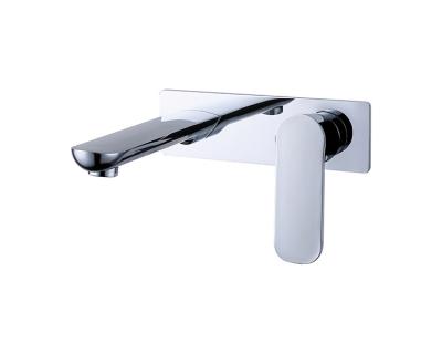 China Modern Concealed Wall Mounted Basin Faucet Metered Chrome Basin Mixer Tap Brass Tap Bathroom Basin Faucet for sale