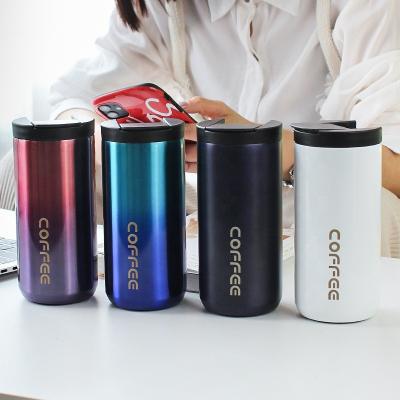 China New High Quality Wholesale Disposable 304 Stainless Steel Double Wall Food Grade Travel Portable Vacuum Coffee Cup Tumbler With Lids for sale