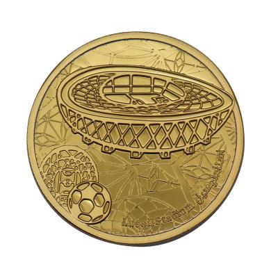 China Customized Europe TFWC2022 Promotion Stadium Qatar Souvenir Zinc Alloy Coin for sale