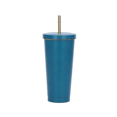 China High Quality Hot Sales Viable 500ml Double Wall Personalized Coffee Mug 18/8 Stainless Steel Tumbler With Straw for sale