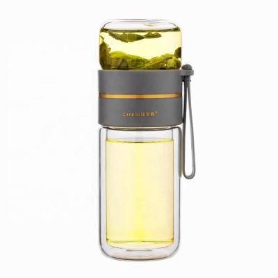 China 2021 New Sustainable Water Bottle Borosilicate Glass Portable Tea Cup Heat Preservation Sports Cup for sale