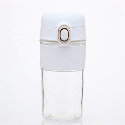 China 2021 New Sustainable Creative Portable Insulated Water Cups Sport Glass Water Bottle Coffee Mug With Tea Compartment for sale