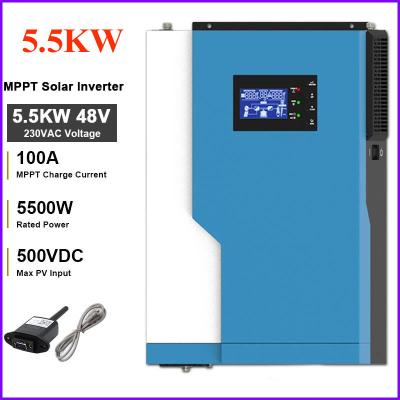 China 3.5KW 5.5KW Inverter AC 220V Solar Pure Sine Wave 3500w 5500W Input 3500w 5500W Hybrid Inverter With WiFi 3.5KW 5.5KW for sale