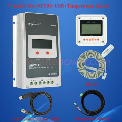 China 30A solar system controller auto tracer mppt charge controller 12v 24v work with MT50 LCD and temperature sensor and USB communication cable for sale