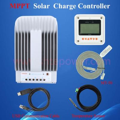 China Solar System Controller 40amp MPPT 12v/24v 40a Solar Charge Controller with MT50 LCD Meter and USB and Temperature Sensor for sale