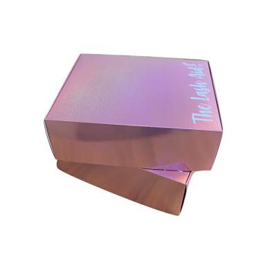 China Recyclable Pink Printed Logo Custom Packaging Corrugated Paper Mailer Box for sale