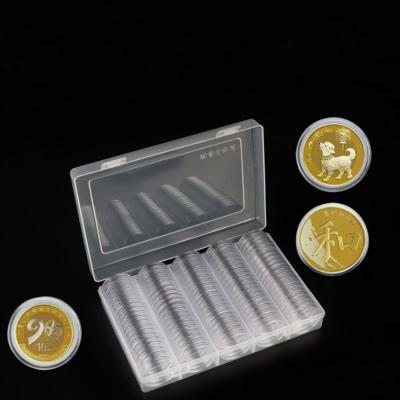 China Viable promotional cheap acrylic round gift box transparent coin capsules 20mm 24mm 25mm 28mm 30mm 33mm for sale