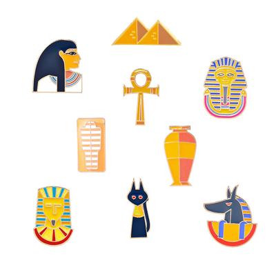 China Japan Manufacturer Antique Egypt Theme Cartoon Metal Enamel Pins Pin Colorful Badge Custom Lapel for sale