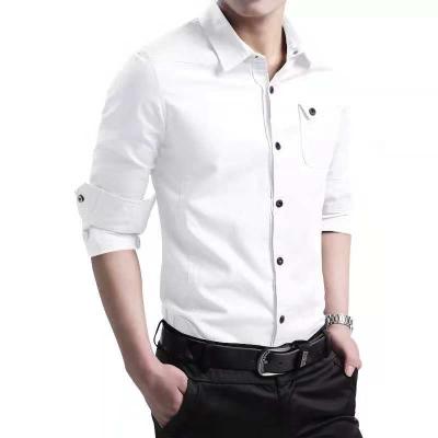 China Business& new popularity cotton business casual casual cargo white men's custom shirt for sale