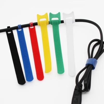 China Electrical Appliances OEM Color Reusable Nylon Straight Cable with T-Shape Cable Tie Hook and Loop Wire Management Tool for Cable Tie for sale