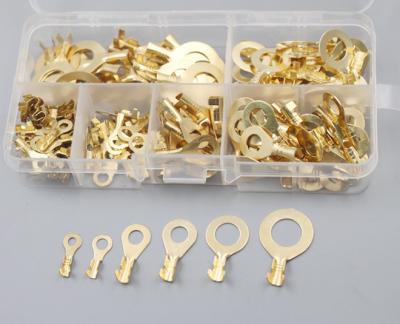 China 150pcs/set Round TB DJ431 Hooks Type O-Type Terminals Connector Cold Pressed Copper Tab Wiring Nose Combination Set ET0915-150 for sale