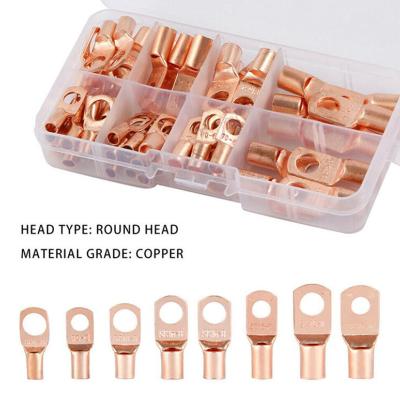 China 60pcs/box Electrical Wire Ring Connectors Assorted Car Mechanical Hooks Battery Starter Cable Solder Crimp Terminals Copper H Kit for sale