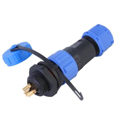 China Power IP68 SP21 2 3 4 5 6 7 9 10 12 14 Pin Male Plug Waterproof Back Nut Connector And SocketWire Cable Connector Aviation Female Plug for sale