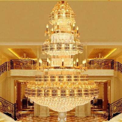 China 2020 Large Staircase Chandelier Modern Gold Crystal Staircase Large Crystal Chandeliers For Hotel LT-62057 for sale