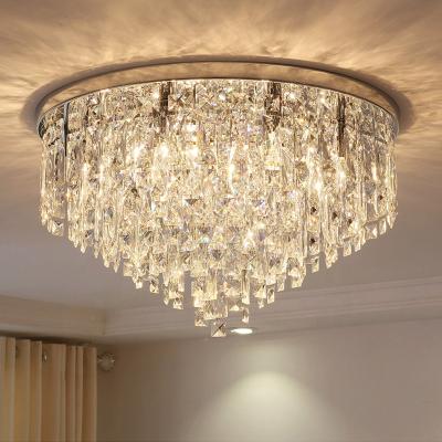 China Contemporary Exterior Mounted Round Ceiling Lights by Crystal Chandelier Modern Flush Mount for sale