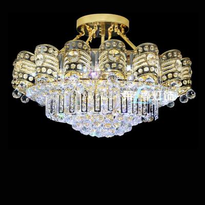 China Top Chinese Crystal Semi Flush Mount Ceiling Light Led Color Changing Crystal Indian Chandelier For Restaurant for sale