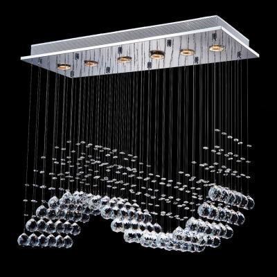 China Residential Modern Led Rectangular Crystal Chandelier Ceiling Lamp Dining Room Chandelier Lighting 92014 for sale