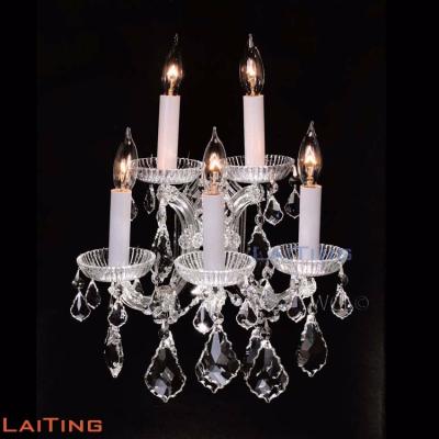 China Zhongshan 32114 EUROPEAN 5 Sconce Chandelier Wall Lamp Candelabra Crystal Wall Lamp for sale