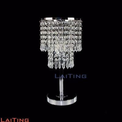 China Modern mini standing bedroom table lamp with crystal drops 20065 for sale