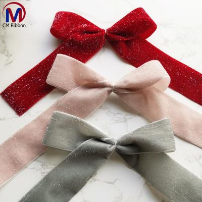 China Eco - Friendly Custom Velvet Ribbon Bow For Gift Box Decoration for sale