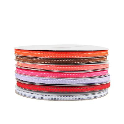 China Sustainable Wholesale 6mm Polyester Grosgrain Quilting Ribbon With Skip Quilting Line for sale