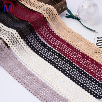 China Viable manufacturer wholesales 2 inch elastic mesh lace, 50mm high end garment accessories lace for sale