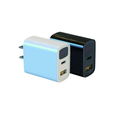 China LED Digital Display 20w Palladium USB Charger Power Adapter Wall Charger Fast Type C Port For iPhone 12 for sale