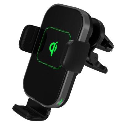 China Mobile Phone Factory Product Qi Air Vent Induction Fast Auto Car Fastening Wireless Charger for sale