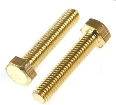 China HEX DIN933 DIN931 GB30 GB5782 GB5783 H62 Brass Material Copper Material M4*12 Fasteners Hex Cap Bolt for sale