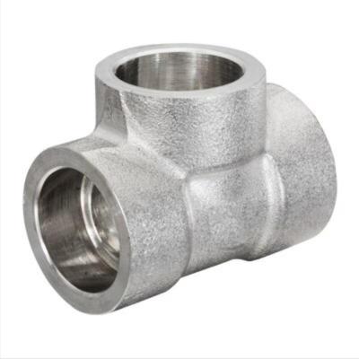 China Oil Gas Water Intake Stainless Steel Tee UNS S30400 Sch80 Industrial 3/4 Inch Equal Tee Forged Fittings for sale