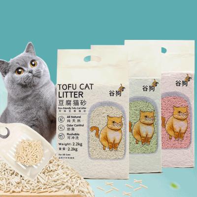 China Tofu Quickly Clumping Viable Cat Litter All Natural Eco-Friendly Cat Litter Odorless Control Flushable Dust-Proof Cat Litter for sale