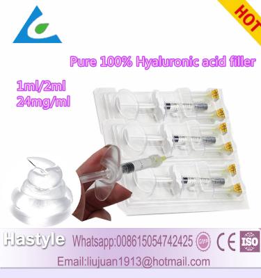 China 2ml hot sale cross Linked injectable anti wrinkle ha dermal filler hyaluronic acid injection for sale