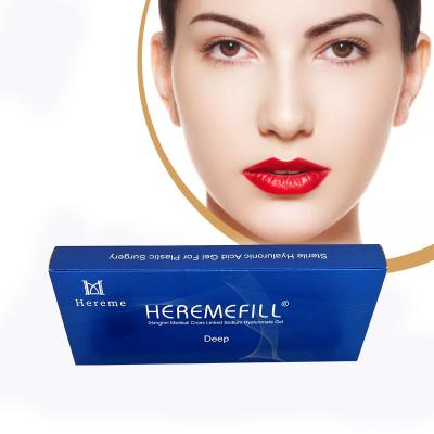 China Heremefill acido hialuronico hyaluronic acid dermal filler acid injection for lip/nose/breast/buttock 1ml 2ml 10ml 20ml for sale