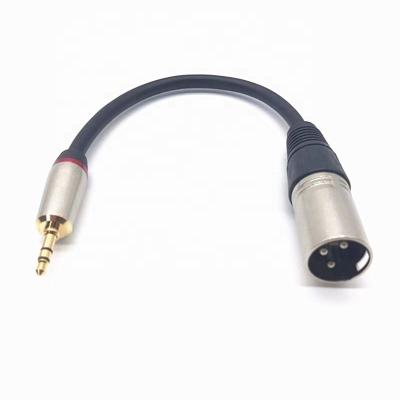 China DVD player XLR to 3.5 cable aux. 1/8 inch TRS xlr female 3.5mm stereo audio lead for sale