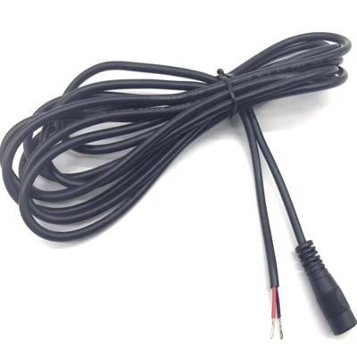 China Industrial Customize 5521 Black DC Cable 5.5*2.5mm Female To Open End Wire DC Power Cables for sale