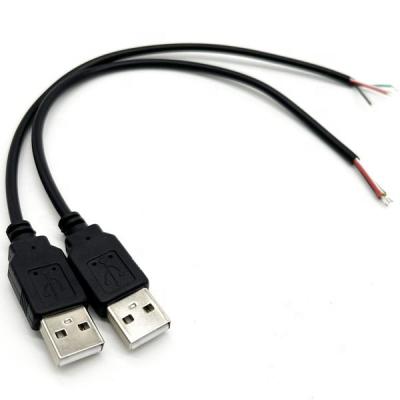 China USB 2.0 Wire Open End 28AWG Black Fast Charging Bare USB Cable for sale