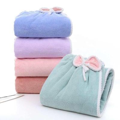 China Hypoallergenic Bow knot ladies quick drying coral velvet bath towel super soft strong water absorption bath skirt factory wholesale for sale