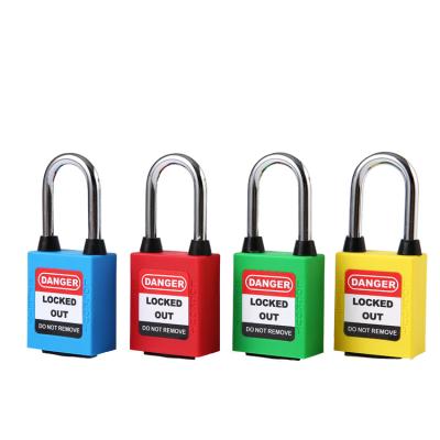 China Steel Work Safety Lockout Padlock 38mm Shackle Padlock Insulation Safety Lockout Padlock for sale