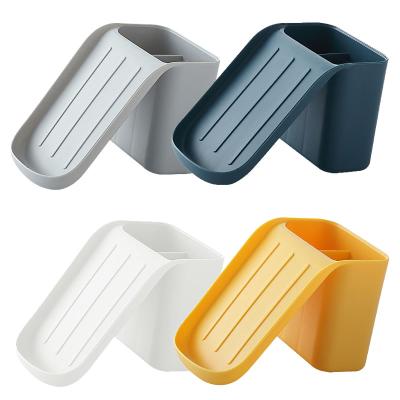 China SQ-7029 Viable Wholesale Hot Sale Bathroom Products PP Material Wall Drainage Soap Toothpaste Storage Box Hanging Shelf for sale